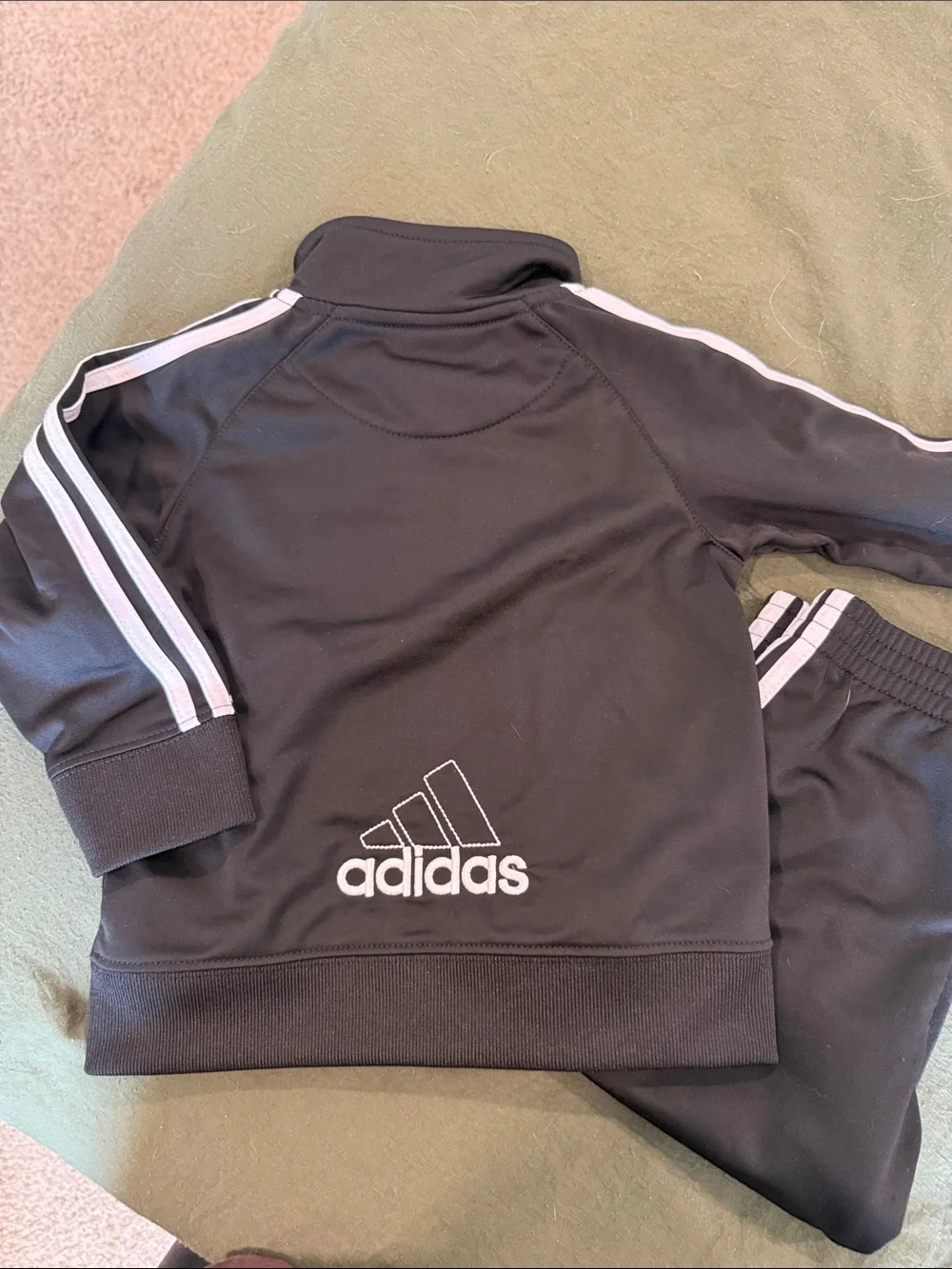 adidas Black and White baby Track Jacket + Pants Set